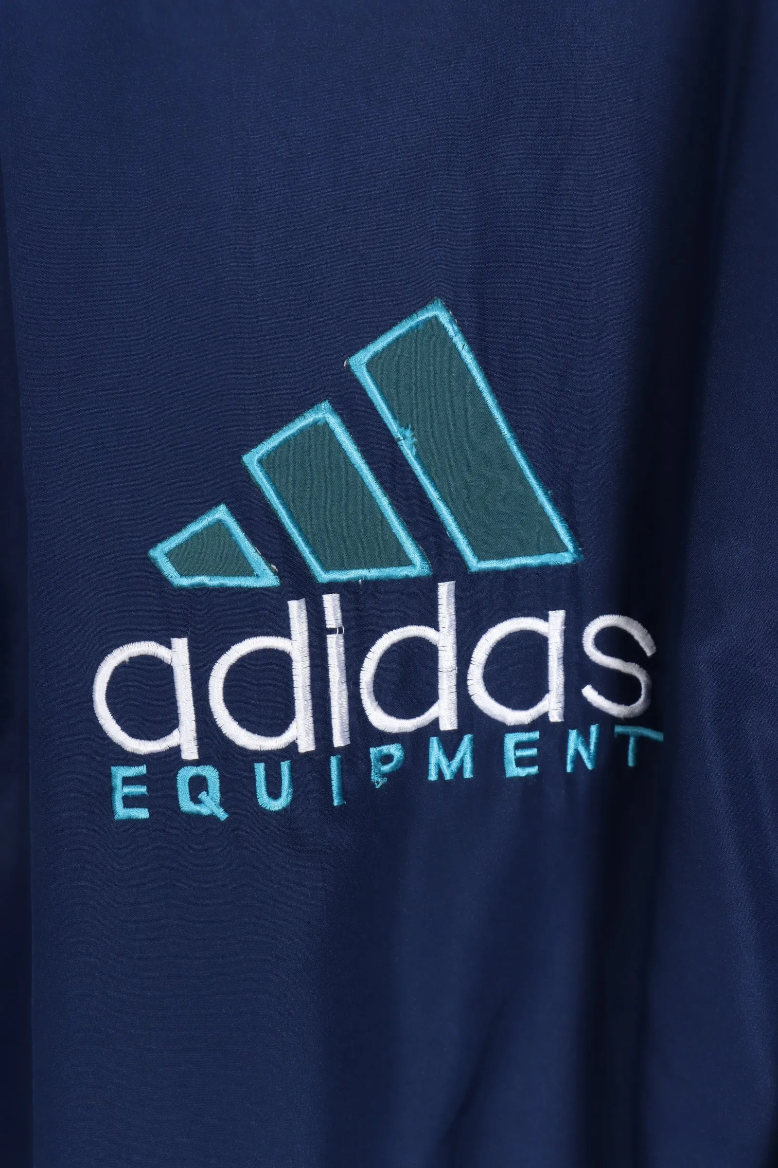 ADIDAS EQUIPMENT Teal & Navy Full Zip Embroidered Windbreaker (XXL)