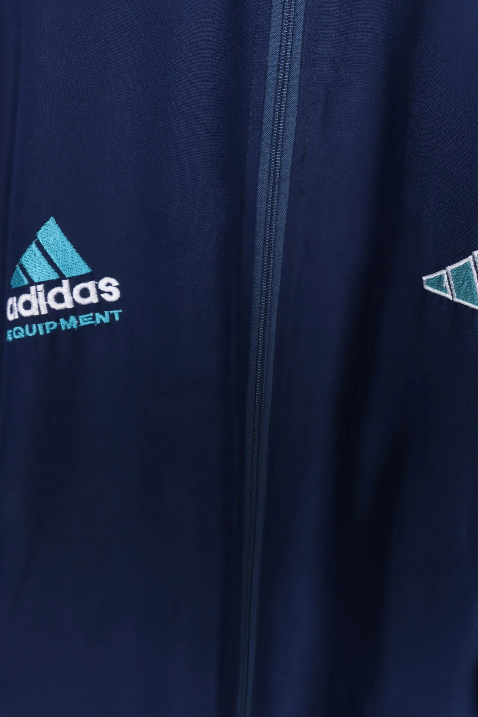 ADIDAS EQUIPMENT Teal & Navy Full Zip Embroidered Windbreaker (XXL)