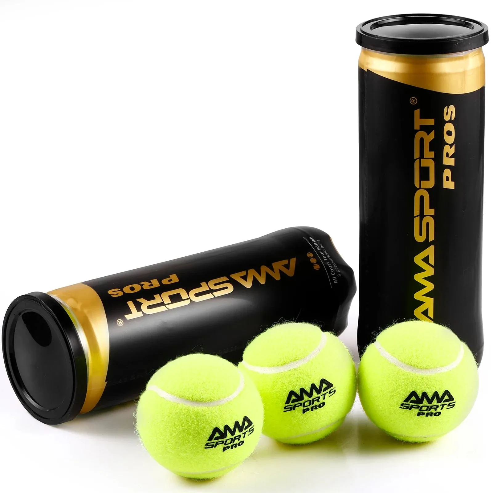 AMASPORT Padel Pro/Pro /Pro S Padel Paddle Tennis Balls 3 Pcs for Training Balls