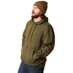 Ariat Mens Logo Hoodie | Brine Olive Heather