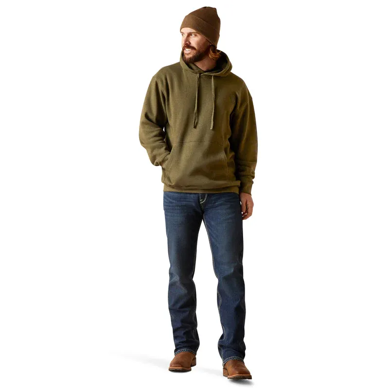 Ariat Mens Logo Hoodie | Brine Olive Heather