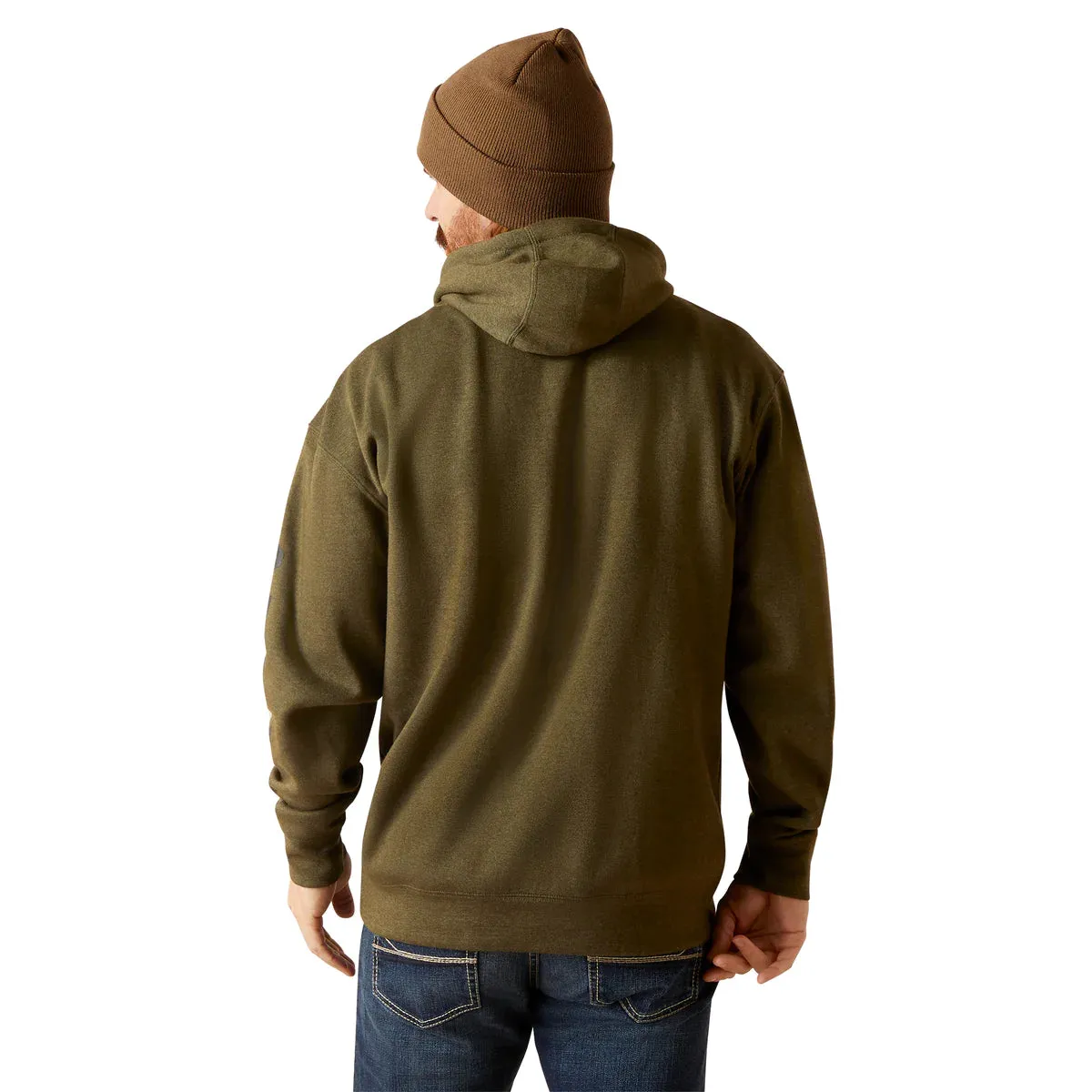 Ariat Mens Logo Hoodie | Brine Olive Heather