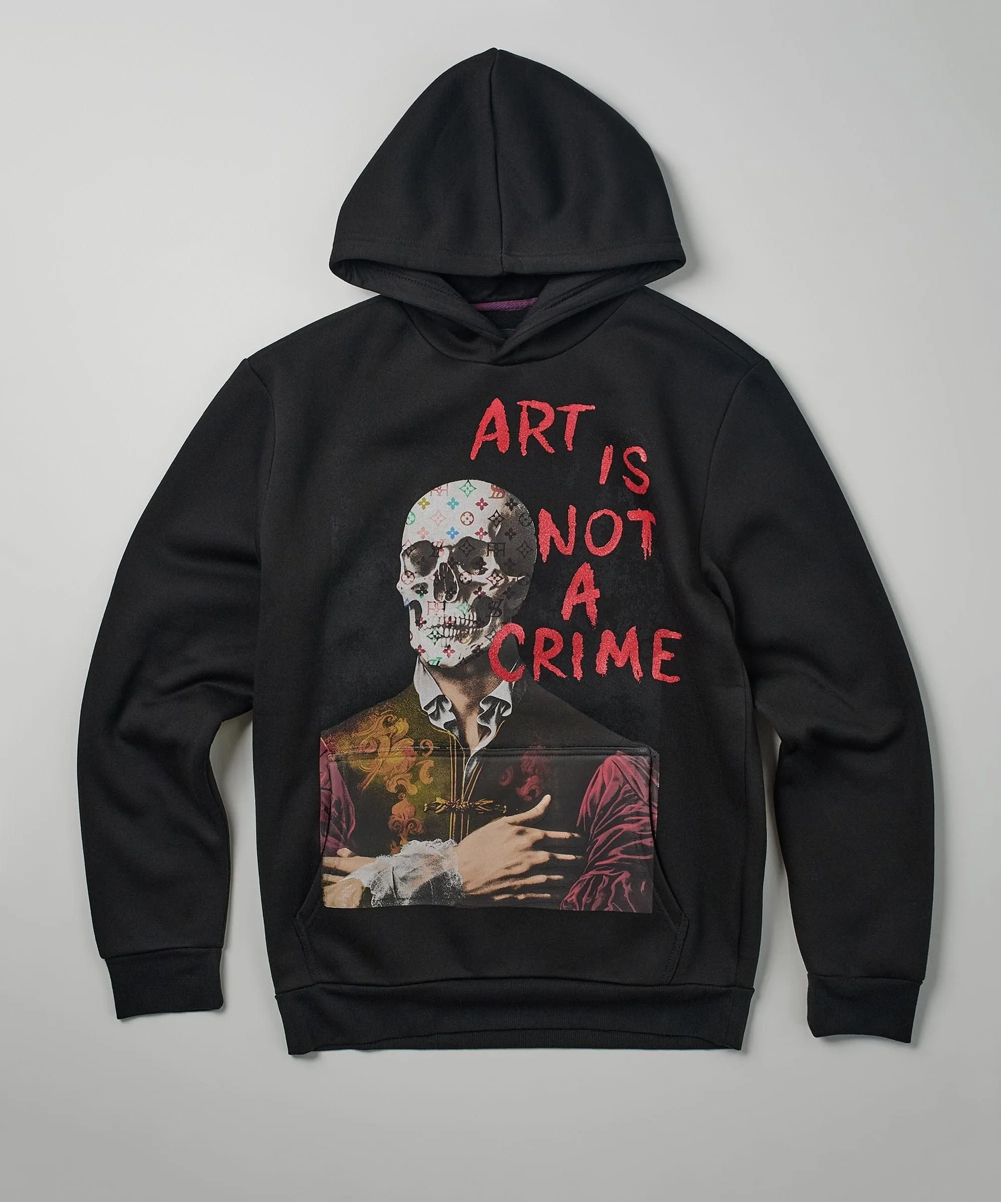 Art Is Not A Crime Graphic Print Hoodie - Black