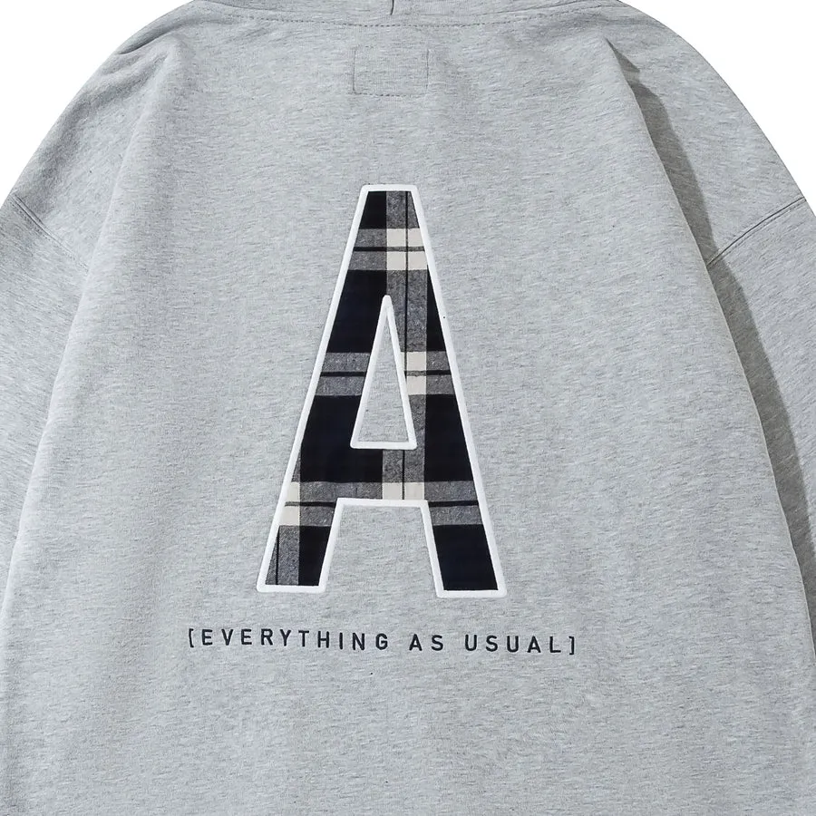 ASUSL CHECKS LOGO HOODIES-GREY