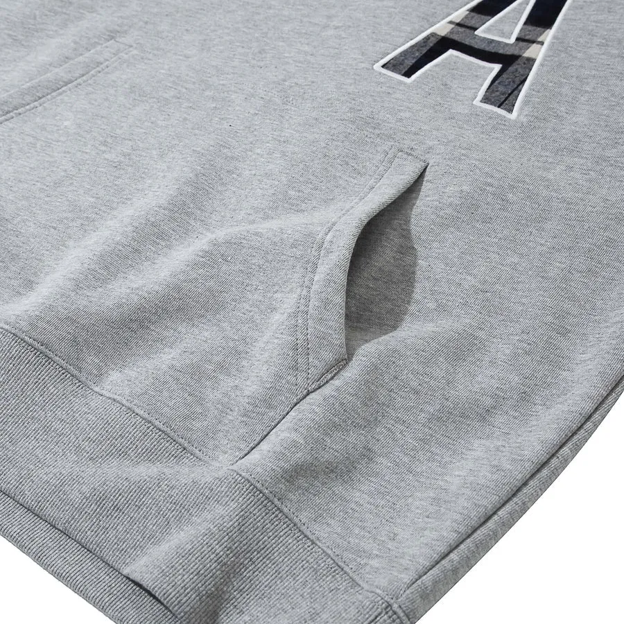 ASUSL CHECKS LOGO HOODIES-GREY