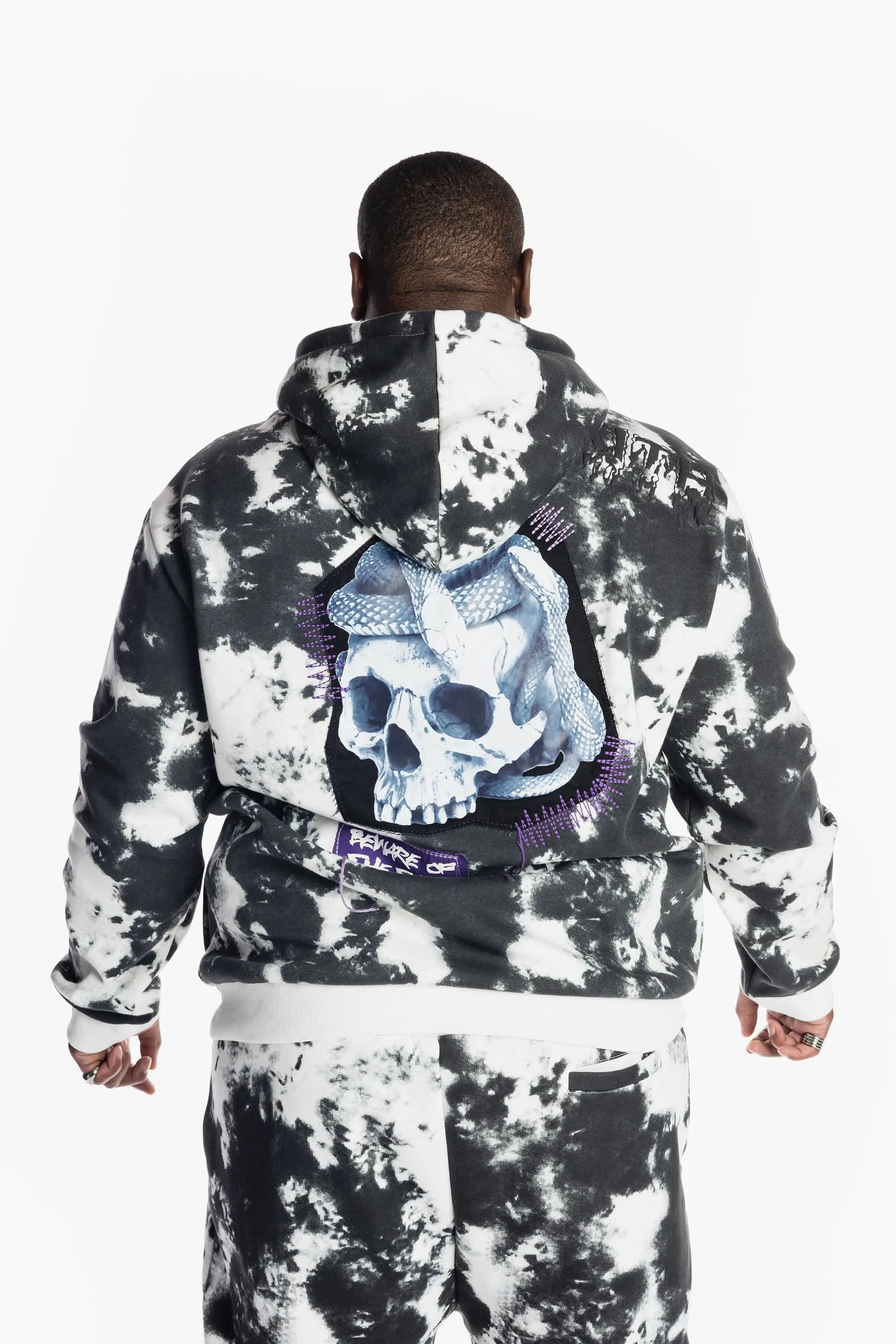 Big and Tall Tie-Dye Fashion Hoodie - Cloud Black