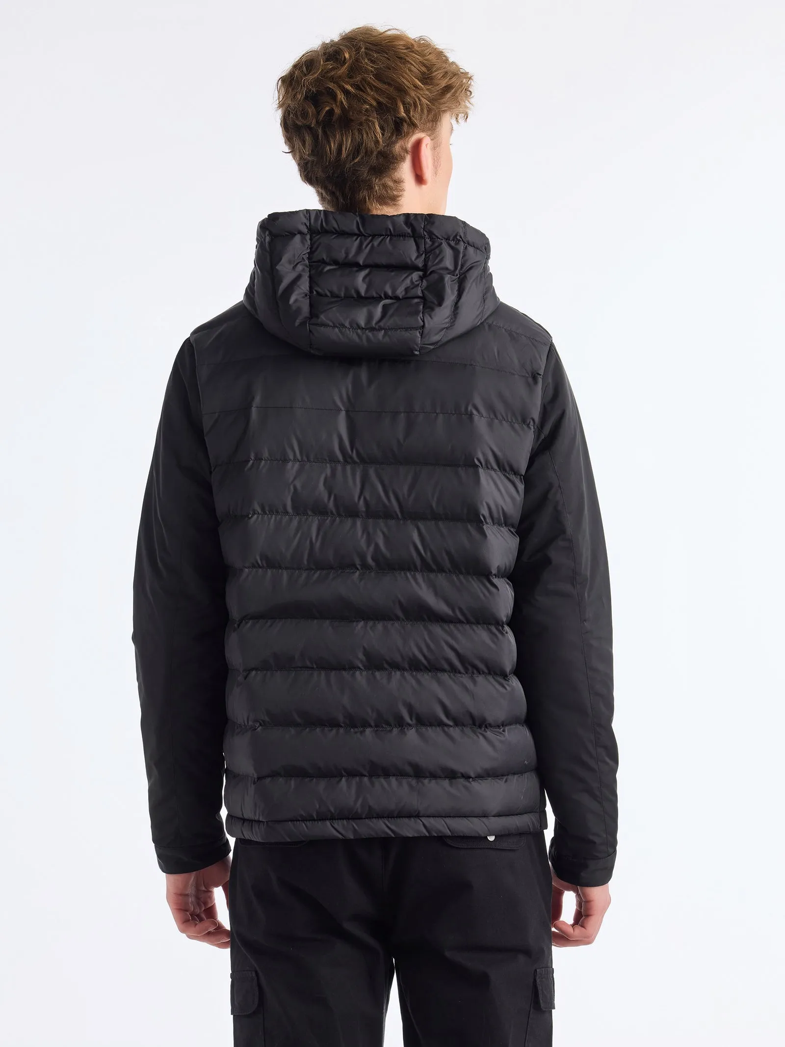 Black Hooded Puffer Jacket