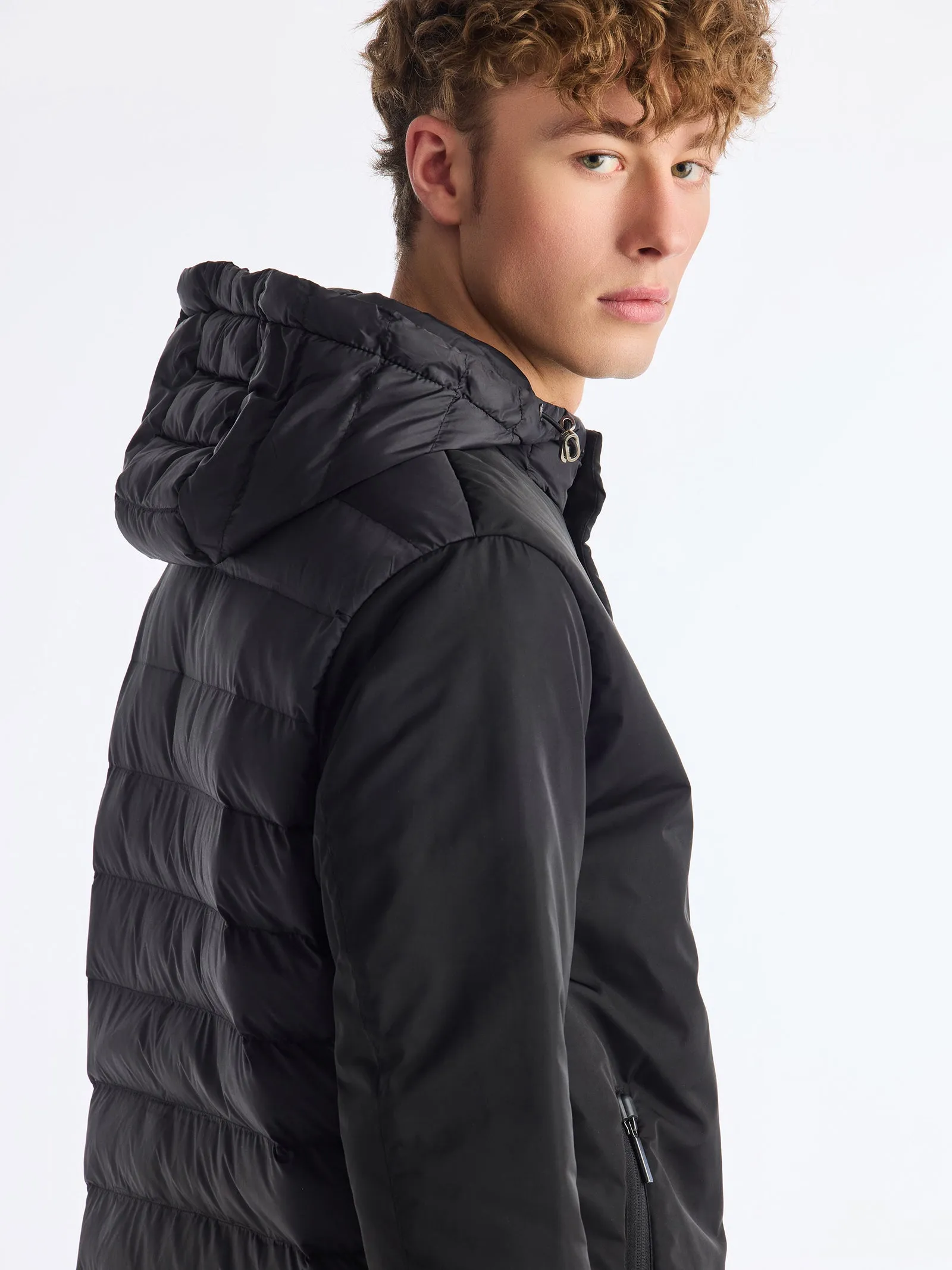 Black Hooded Puffer Jacket