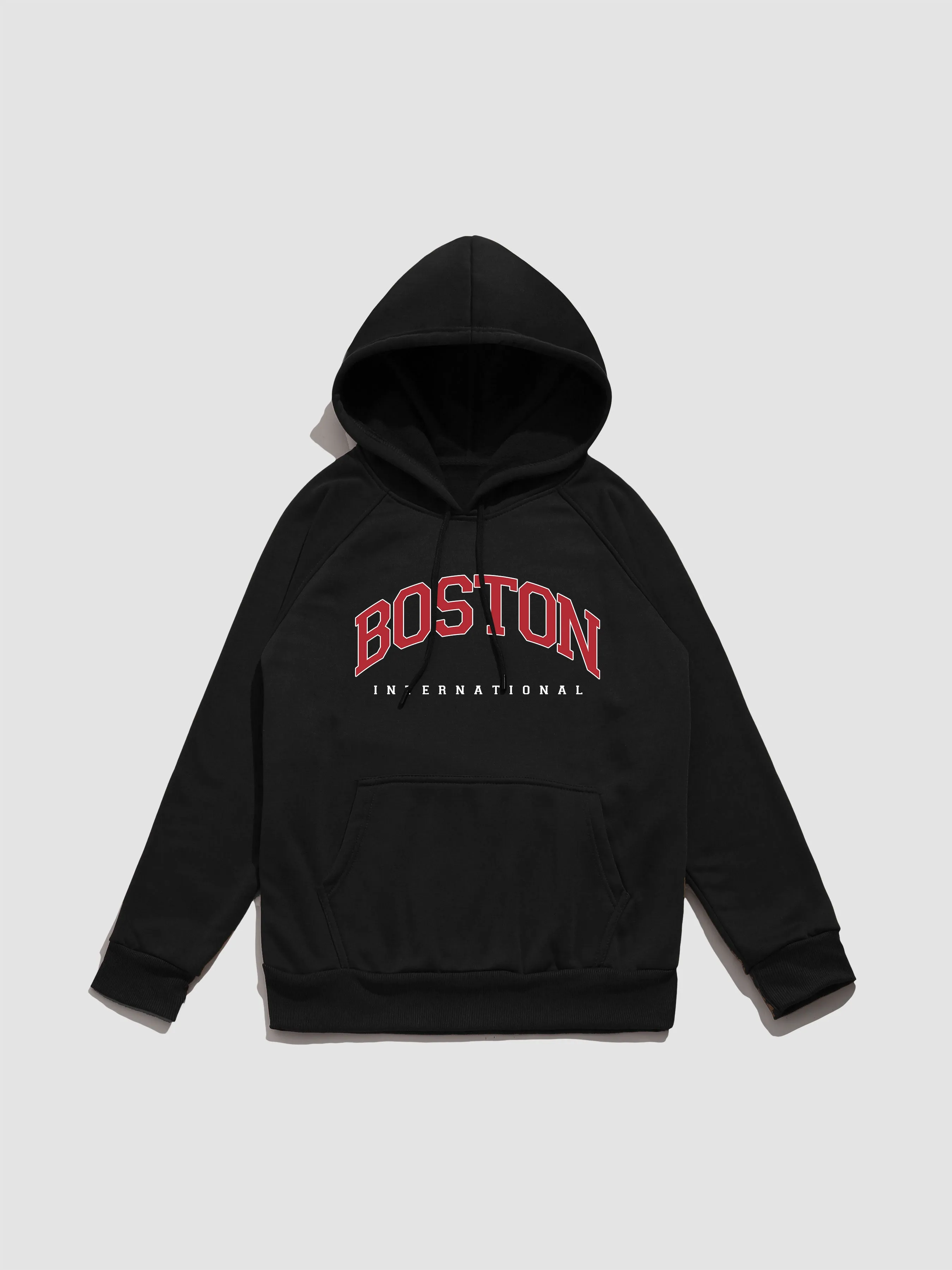 Boston Letter Print Hoodies