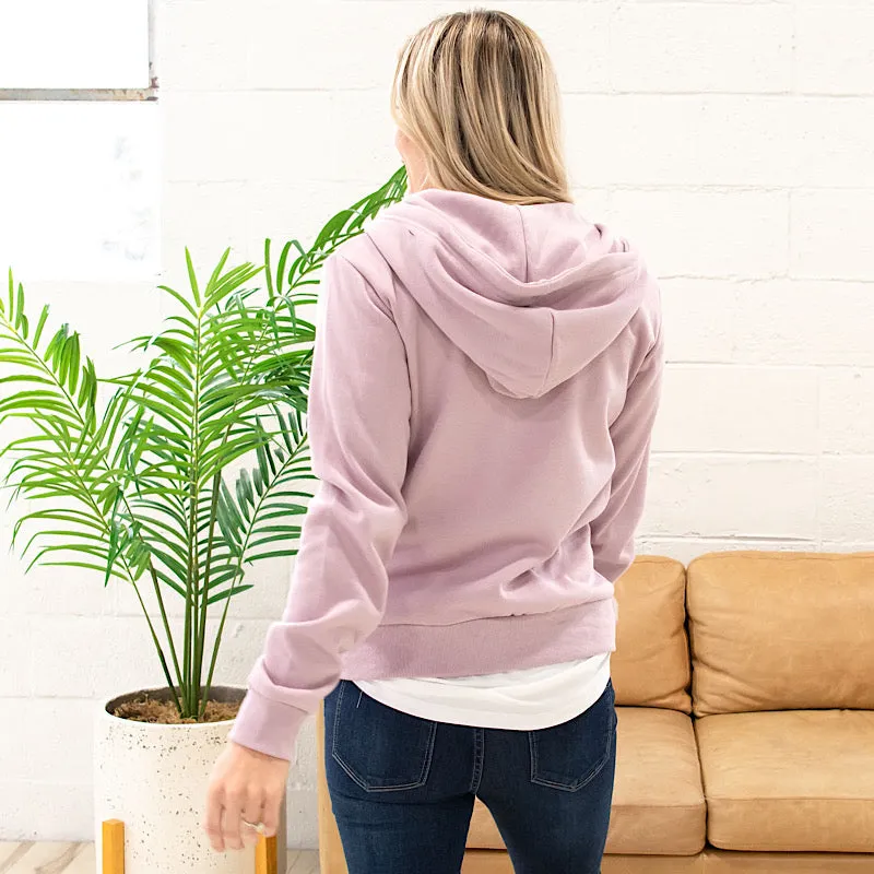 Boyfriend Full Zip Hoodie - Light Lilac