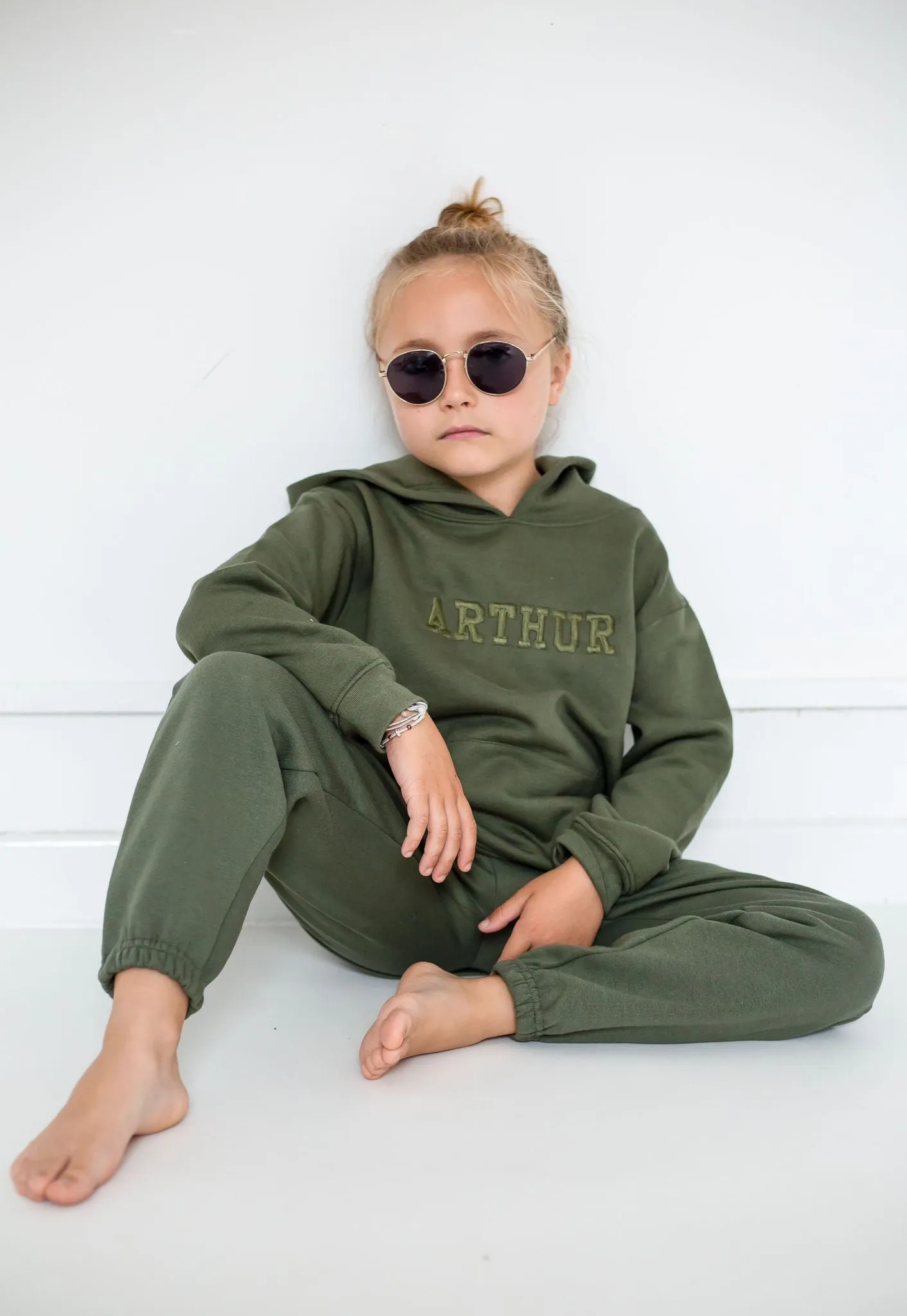 Boys Khaki Hooded Tracksuit