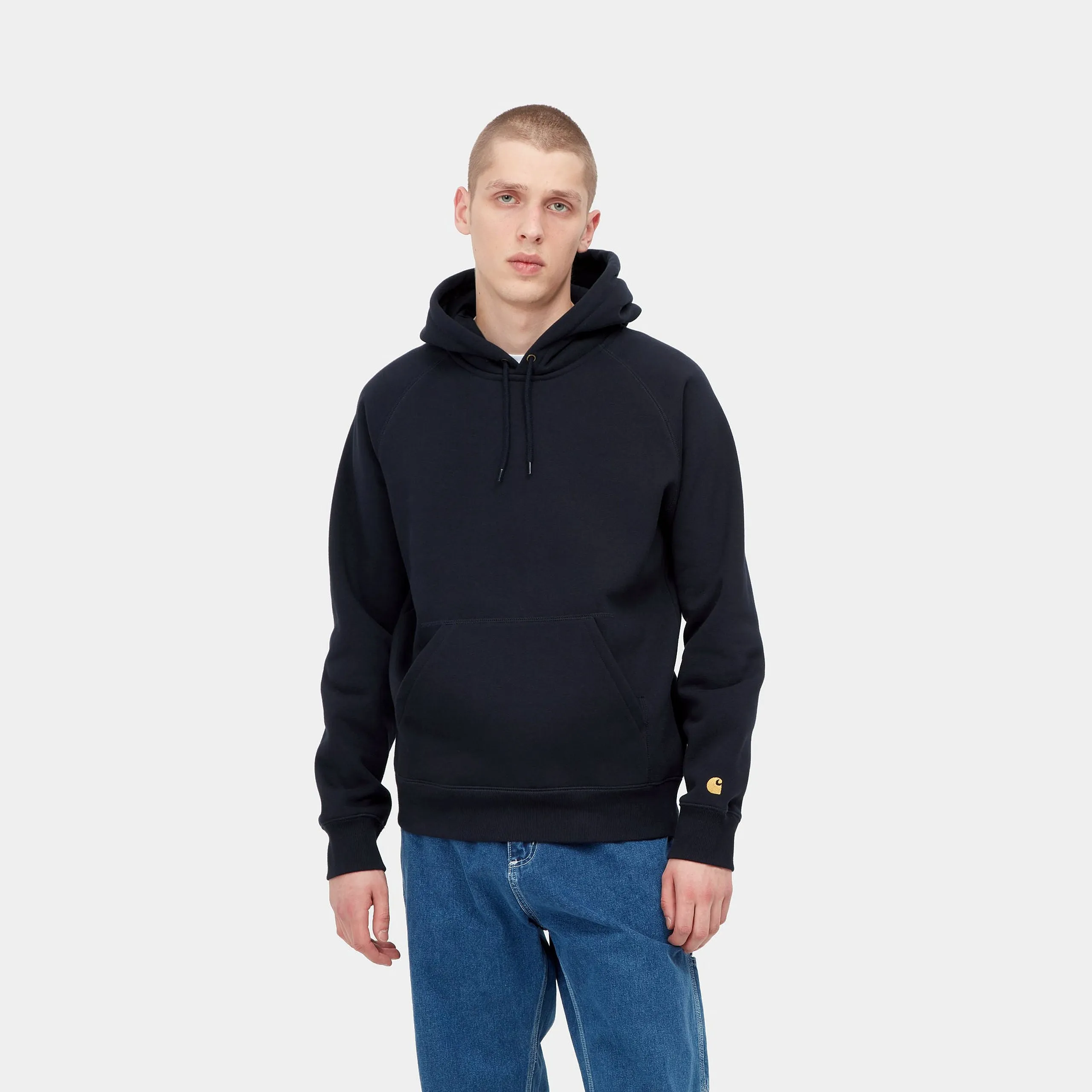 Carhartt Hooded Chase Sweat Dark Navy / Gold