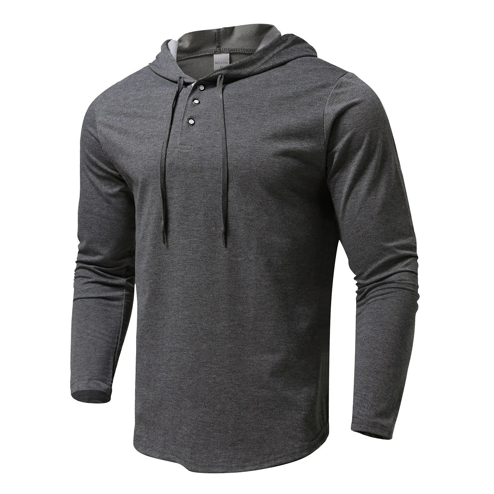 CASUAL QUARTER ZIP BUTTON DOWN HOODIE