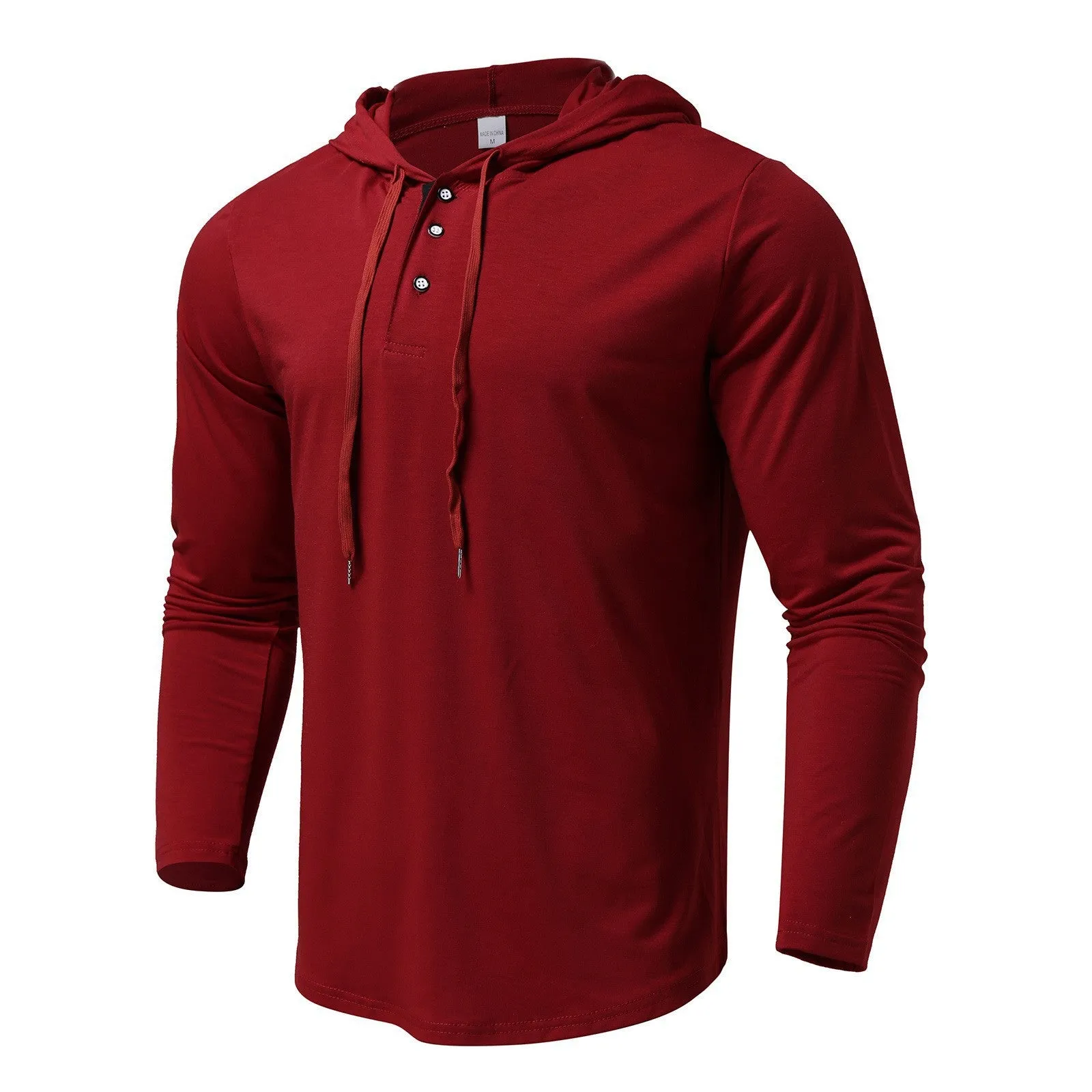 CASUAL QUARTER ZIP BUTTON DOWN HOODIE