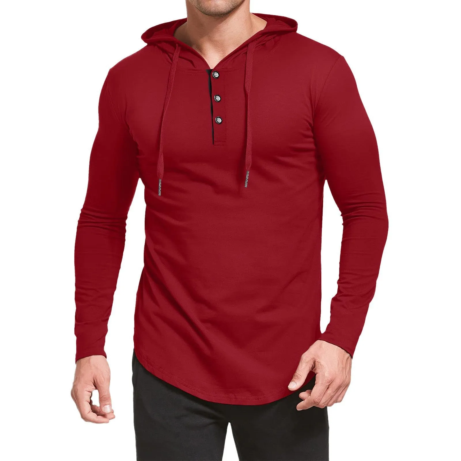 CASUAL QUARTER ZIP BUTTON DOWN HOODIE