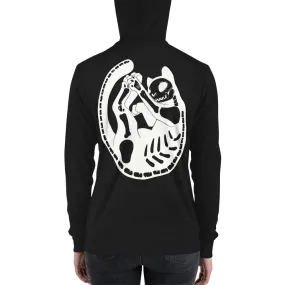 Cat Skeleton, Unisex Lightweight Hoodie, Black