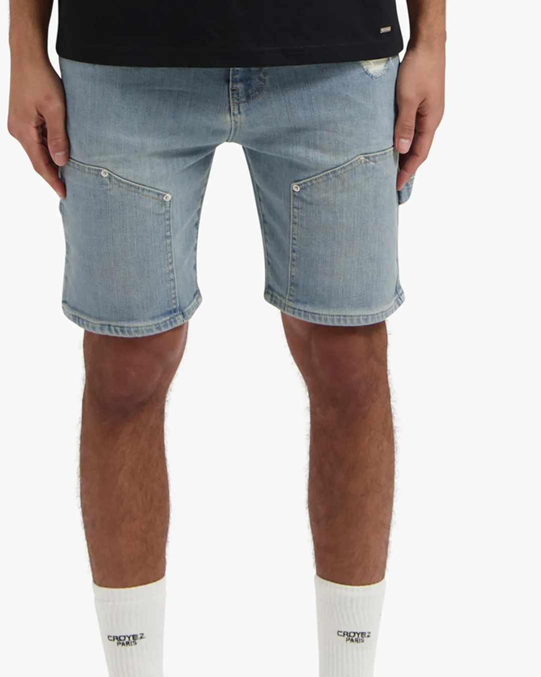 CROYEZ CH2 CARPENTER DENIM SHORTS - DUST BLUE