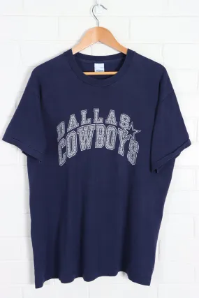 Dallas Cowboys Spell Out Single Stitch T-Shirt USA Made (XL)