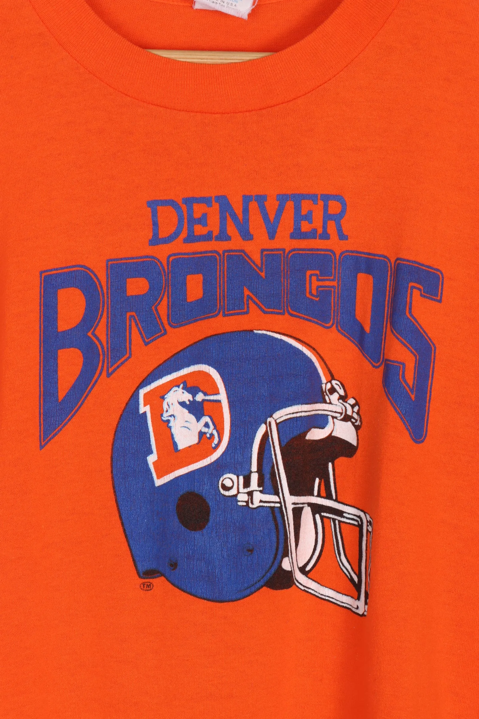 Denver Broncos NFL USA Made Single Stitch T-Shirt (S-M)