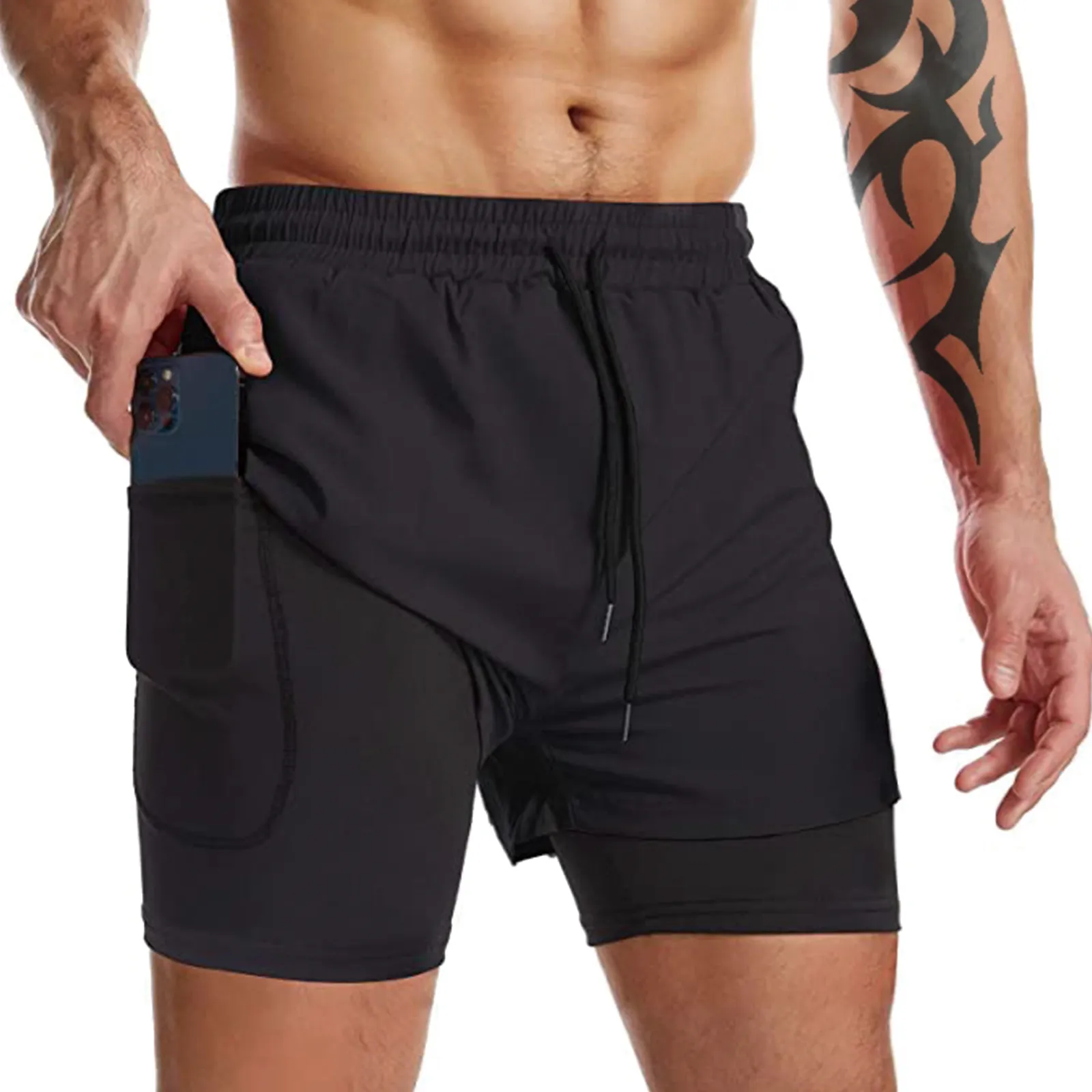 ESSENTIAL QUICKDRY POCKET 2 IN 1 7'' INSEAM RUNNING SHORTS