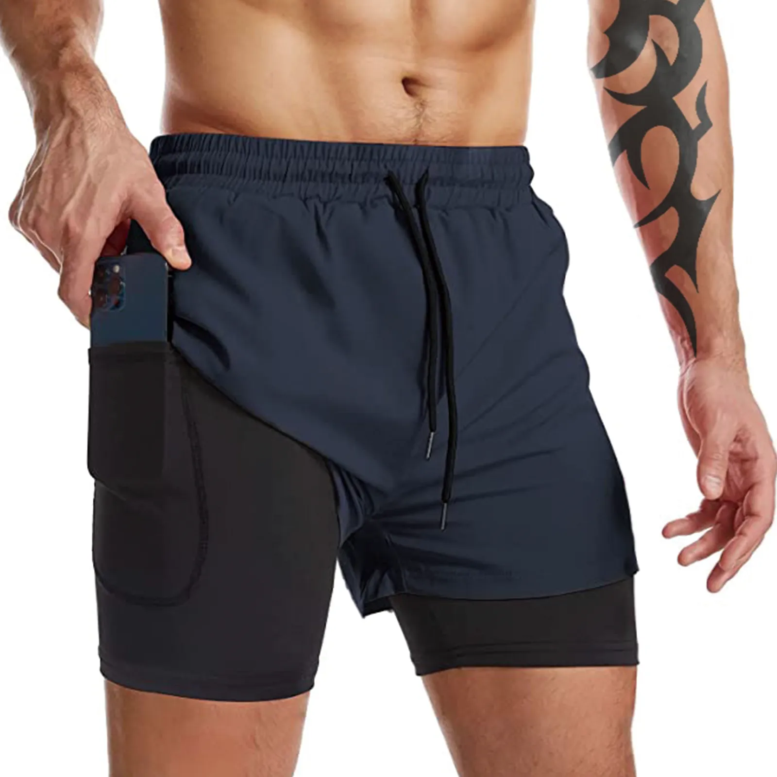 ESSENTIAL QUICKDRY POCKET 2 IN 1 7'' INSEAM RUNNING SHORTS