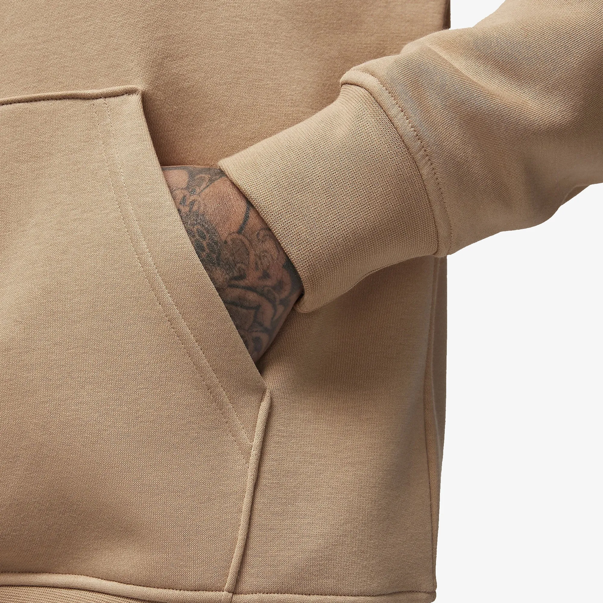 Essentials Mens Fleece Hoodie in Hemp/Lt British Tan - Comfortable and Stylish Casual Wear