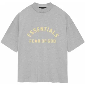 FEAR OF GOD Essentials heavy crewneck tee light heather oatmeal (SS24)