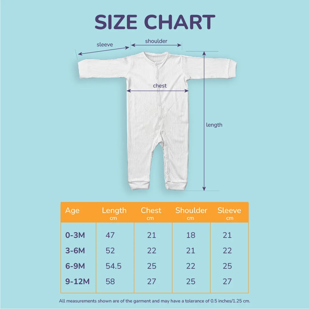 Full Sleeve Cotton Sleep Suit Blue Romper - Winter Collection