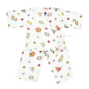 Full Sleeve Kimono Baby Night Suit Set -100% Organic Muslin -Animals