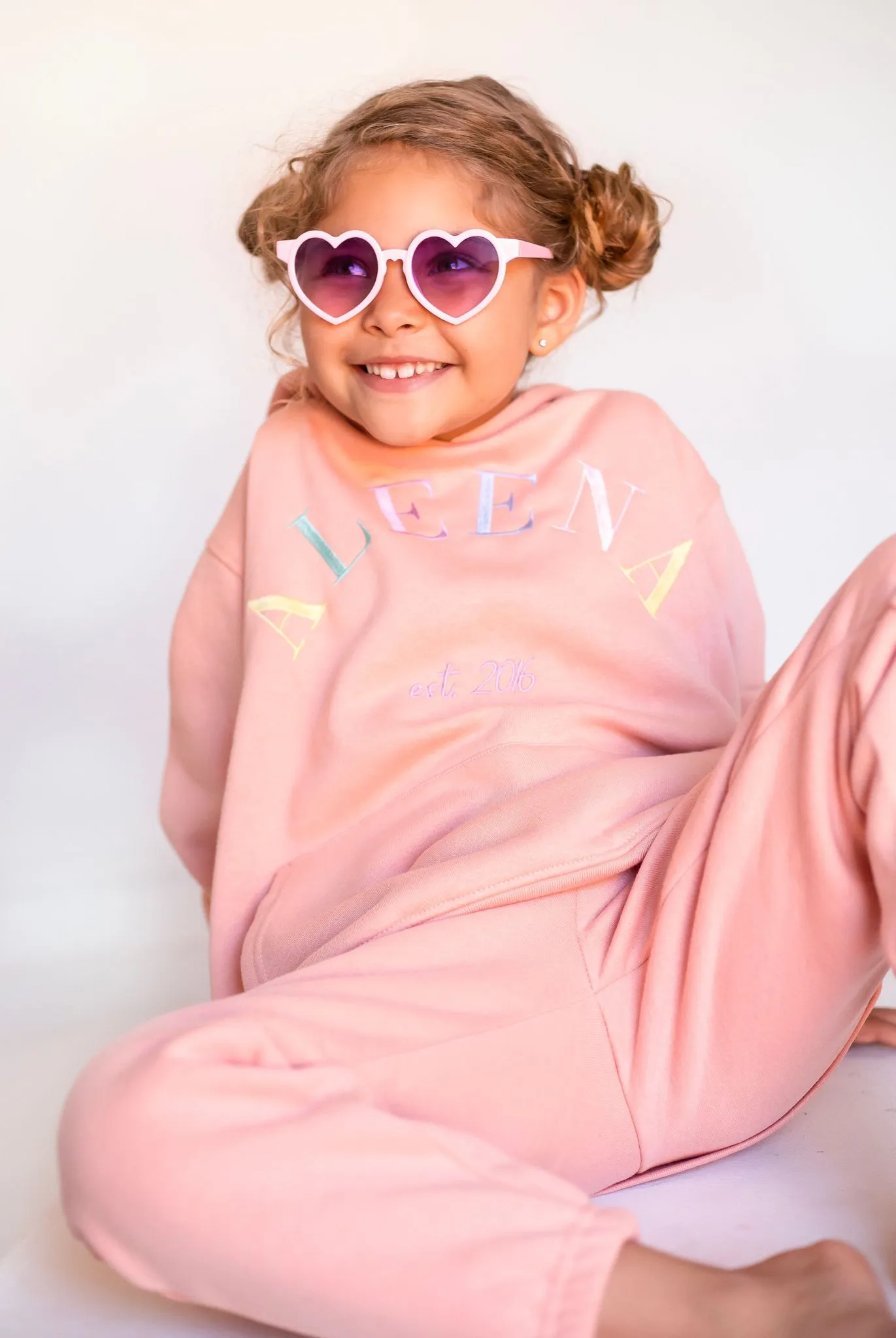 Girls Dusky Pink Est Hooded Tracksuit