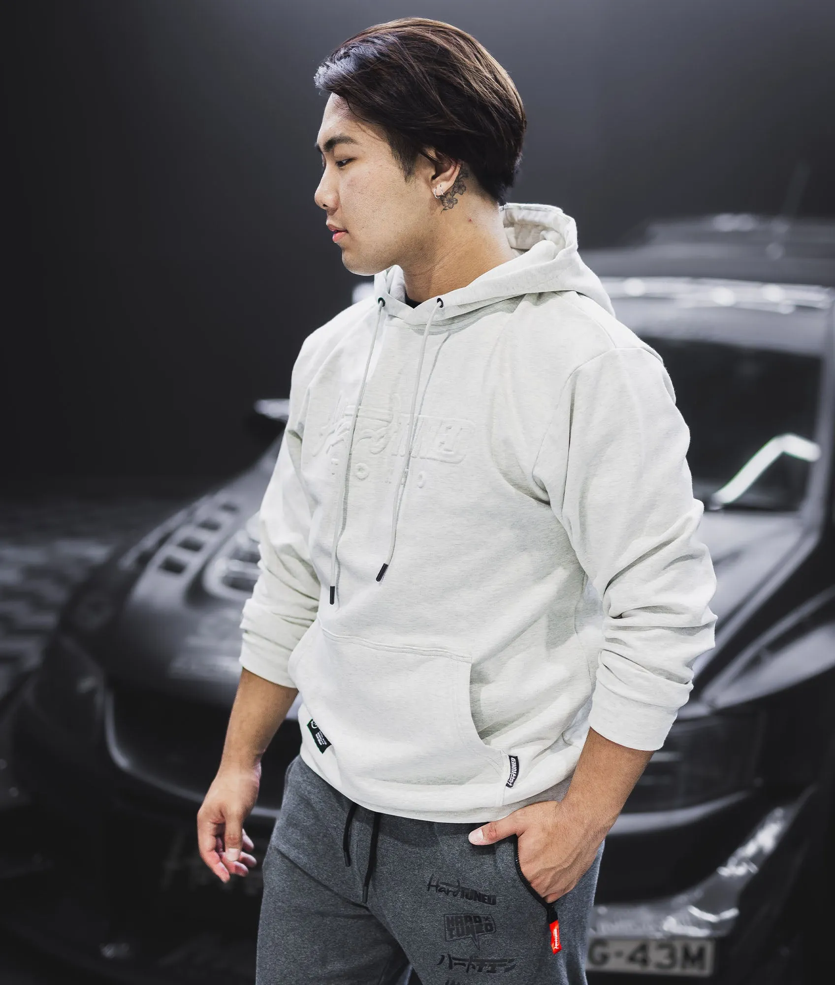 Hardtuned Embossed P1 Fleece Hoodie - White