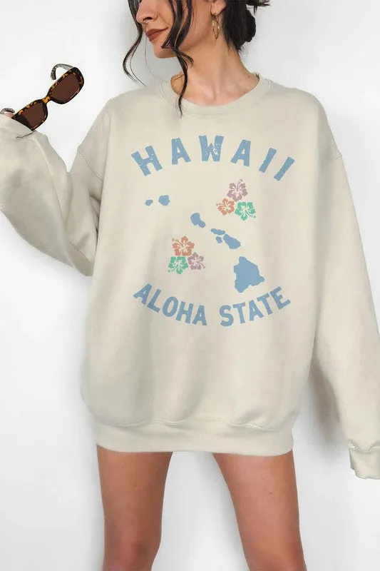 HAWAII ALOHA STATE OVERSIZED SWEATSHIRT