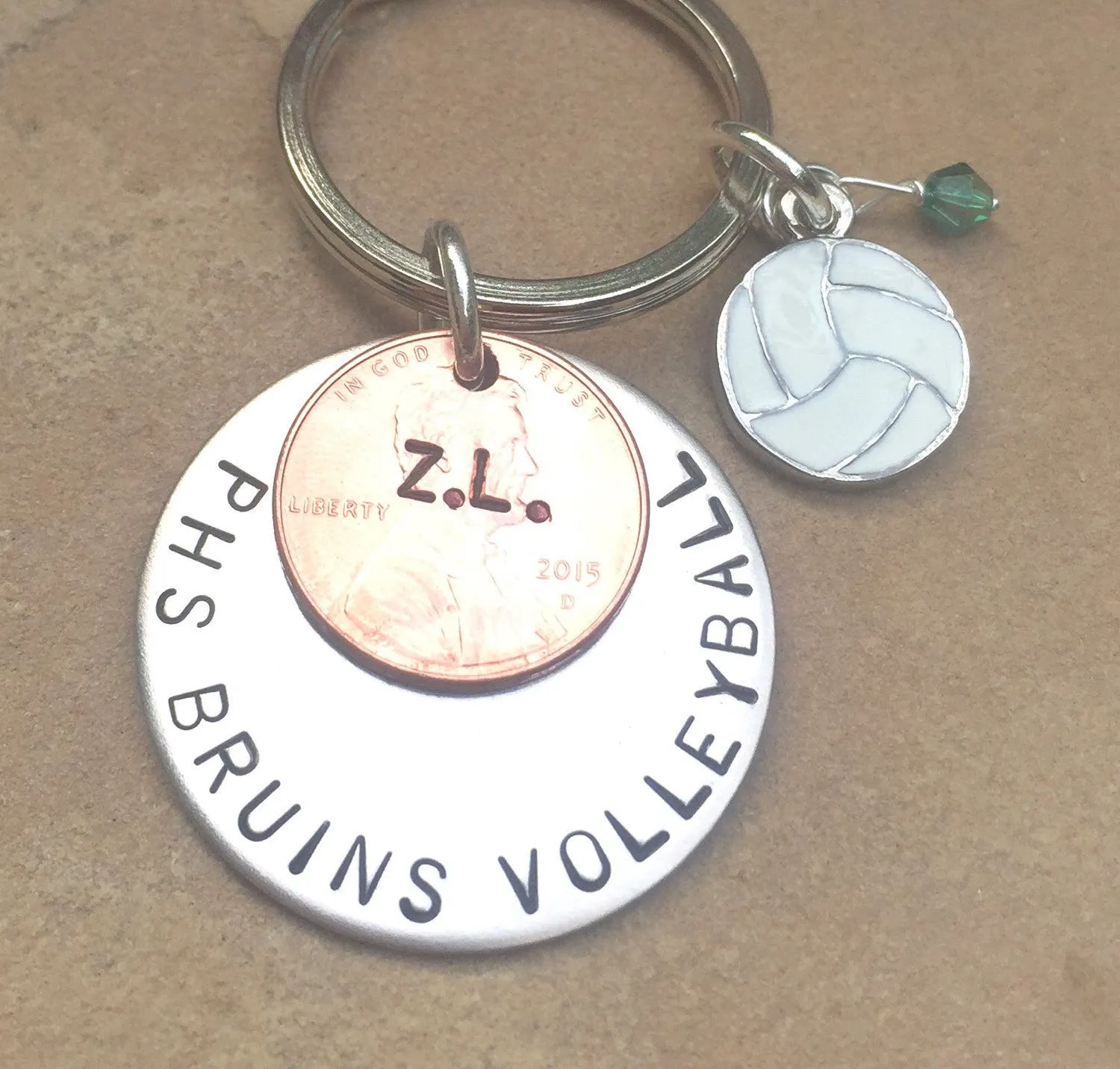 High School Gifts, Christmas Gift, High School Sports Keychain, Volleyball Keychain, Personalized High School Sport Keychain, Football