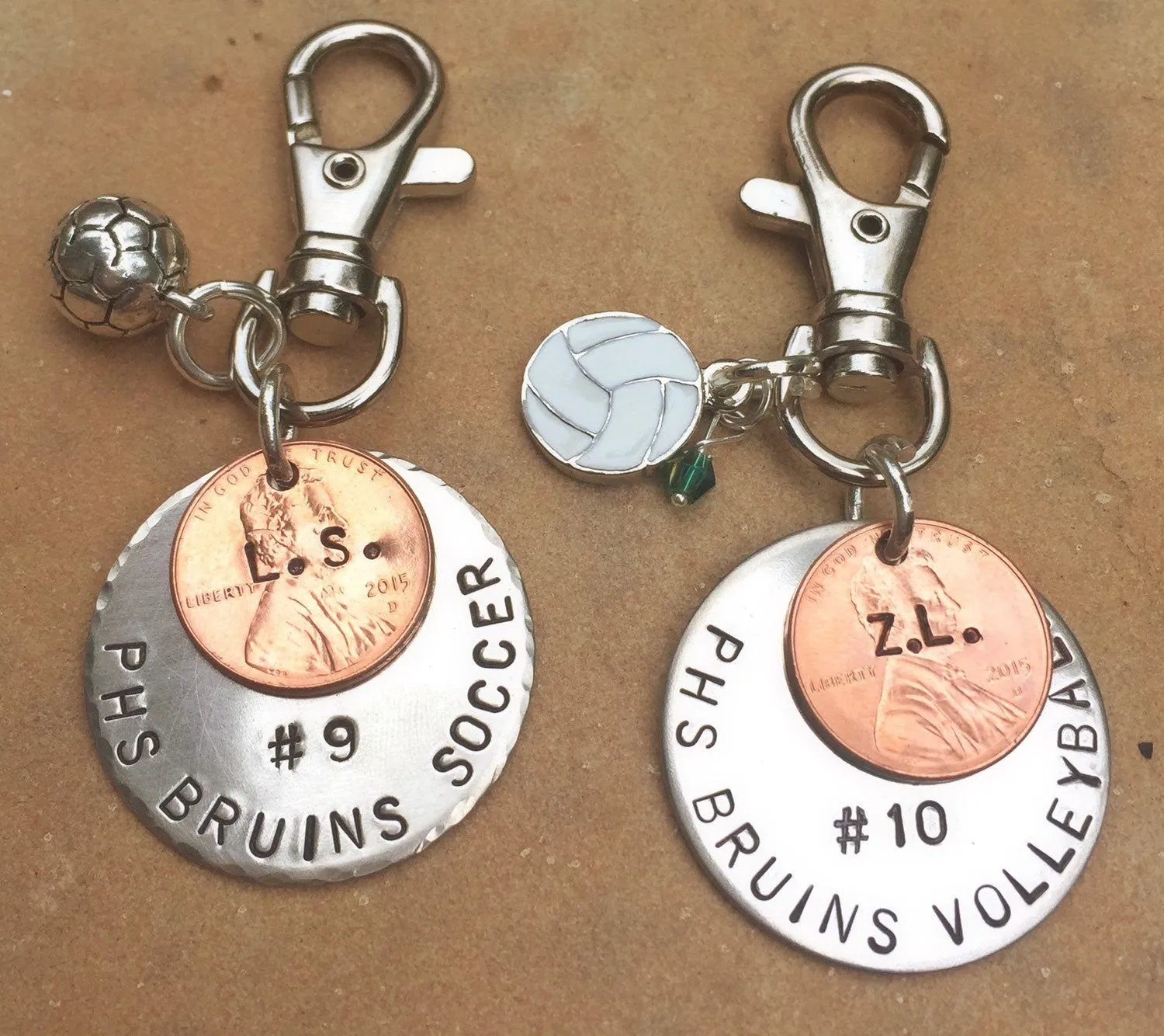 High School Gifts, Christmas Gift, High School Sports Keychain, Volleyball Keychain, Personalized High School Sport Keychain, Football