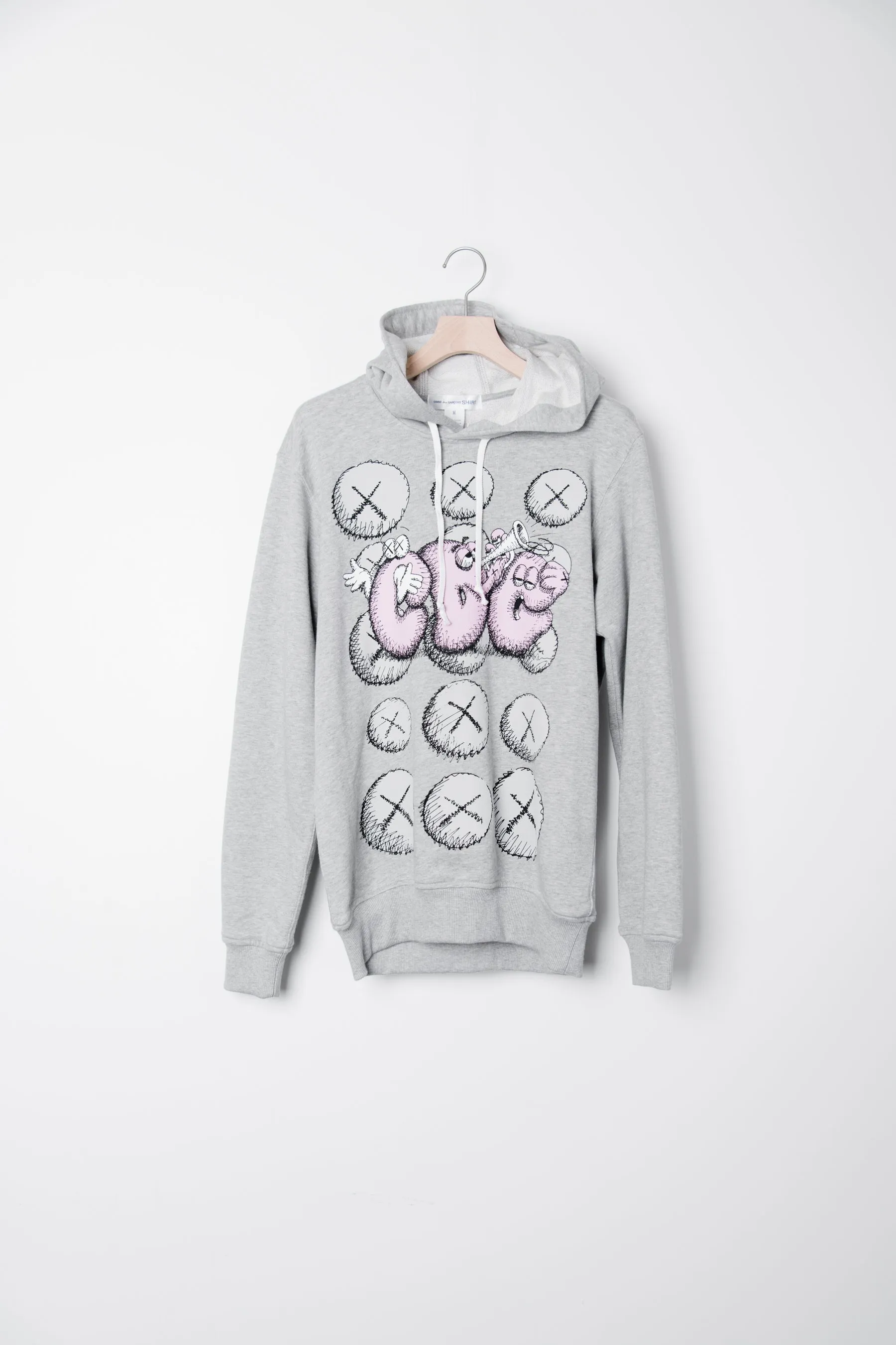 Kaws CDG Logo Hoodie Grey T001