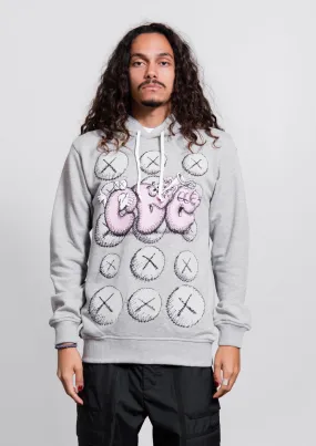 Kaws CDG Logo Hoodie Grey T001