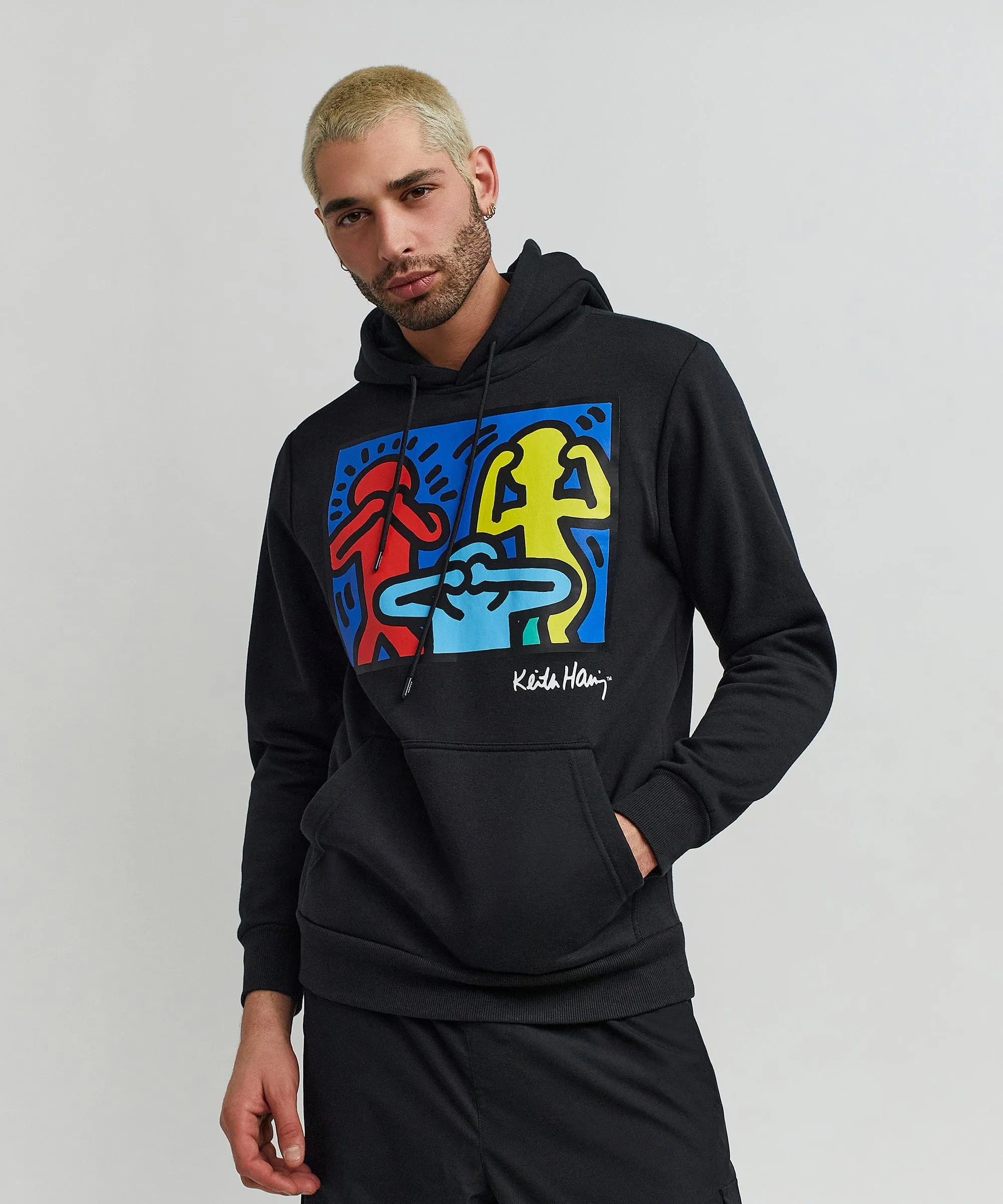 Keith Haring Characters Hoodie - Black