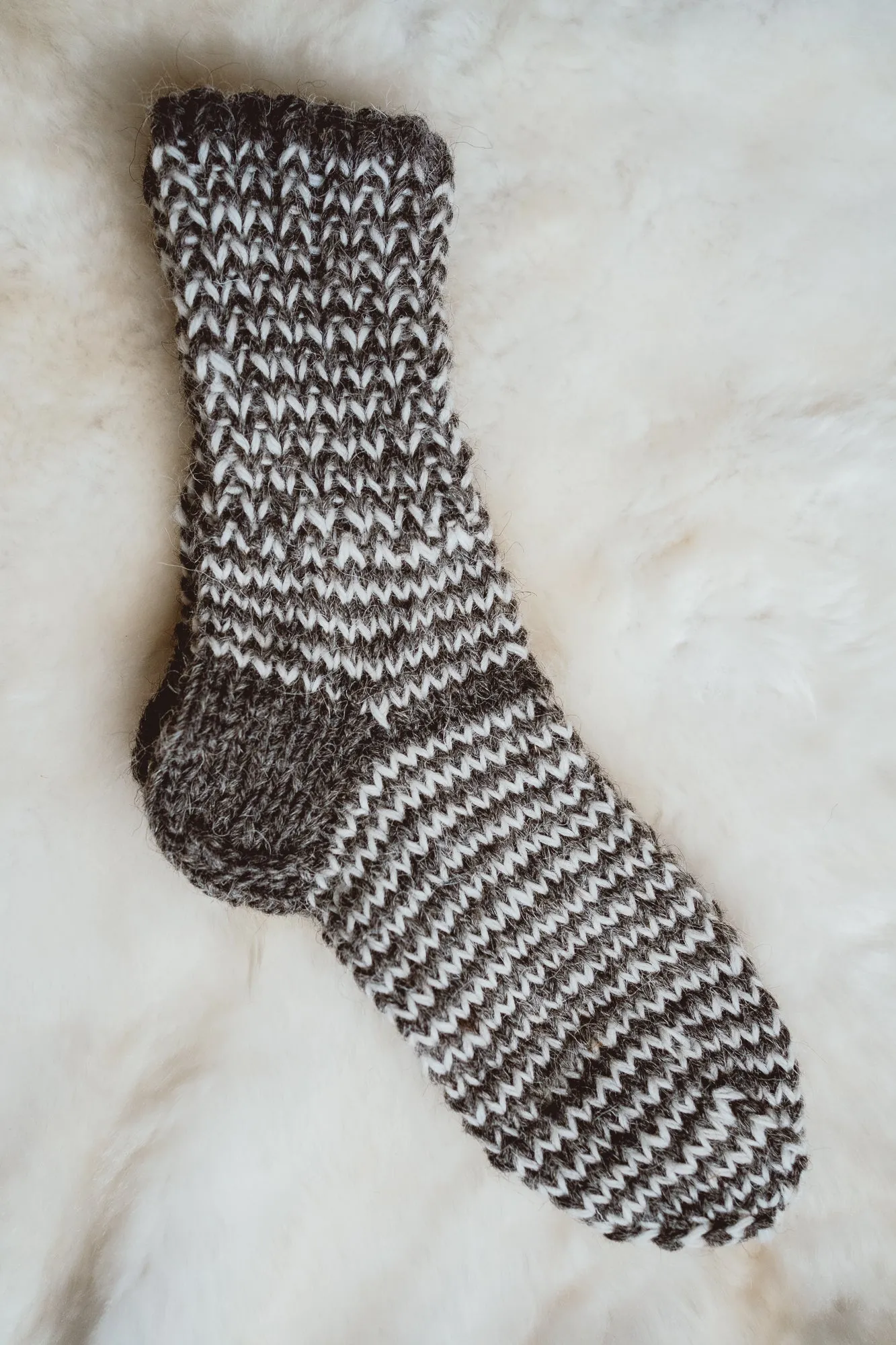 Knitted wool socks