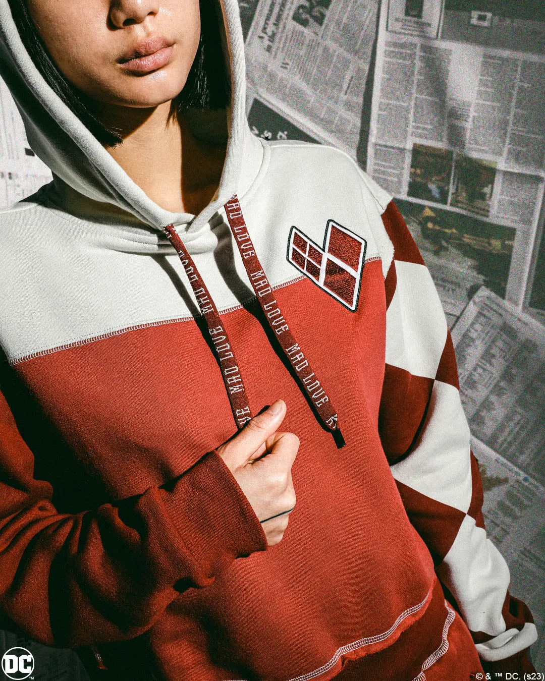 Mad Love Color Block Cropped Hoodie