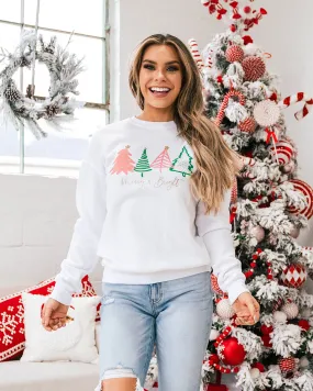 Merry & Bright Christmas Tree Ivory Sweatshirt FINAL SALE