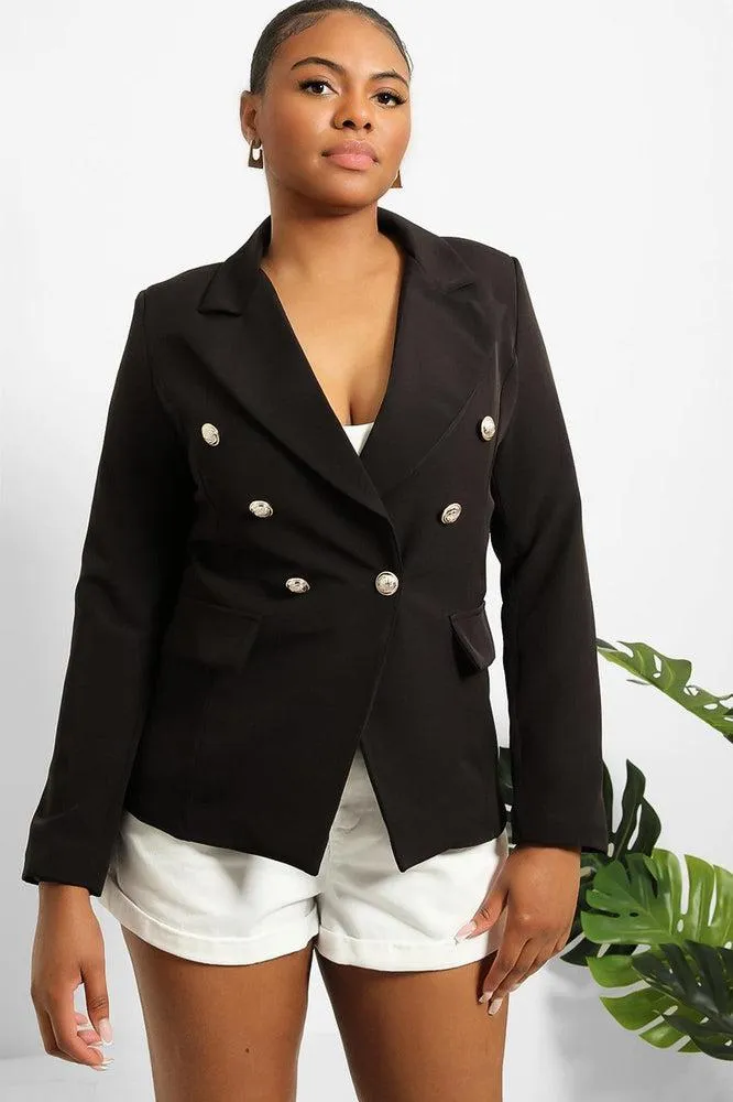 Military Silver Buttons Smart Blazer