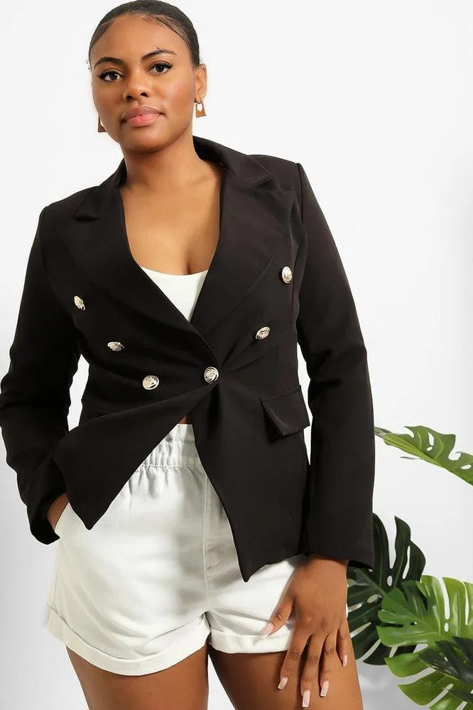 Military Silver Buttons Smart Blazer