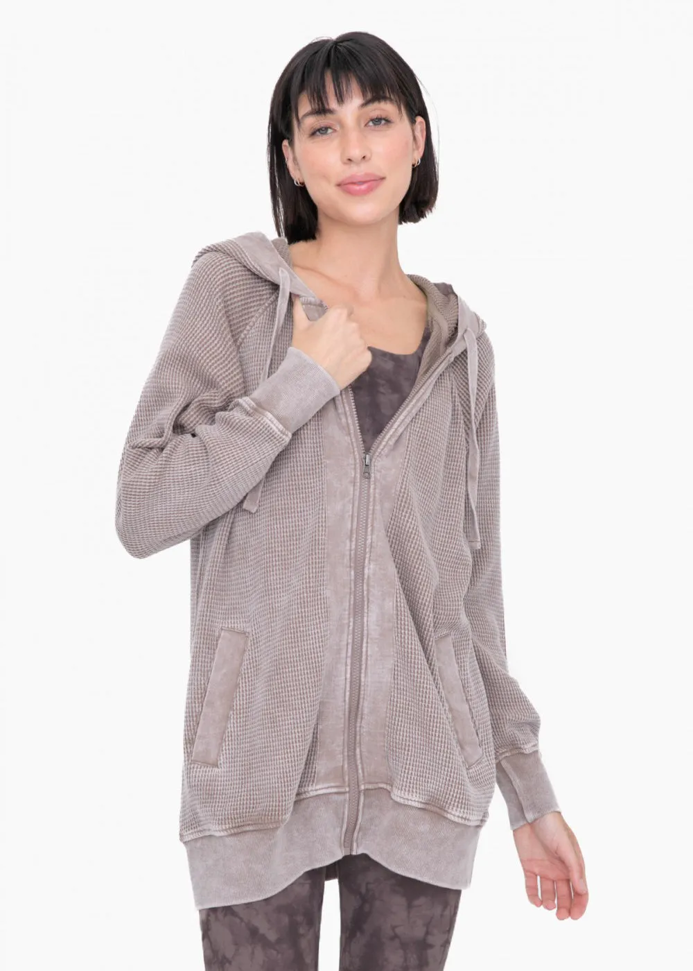 Mineral Washed Waffle Relaxed Hoodies - 3 Colors!