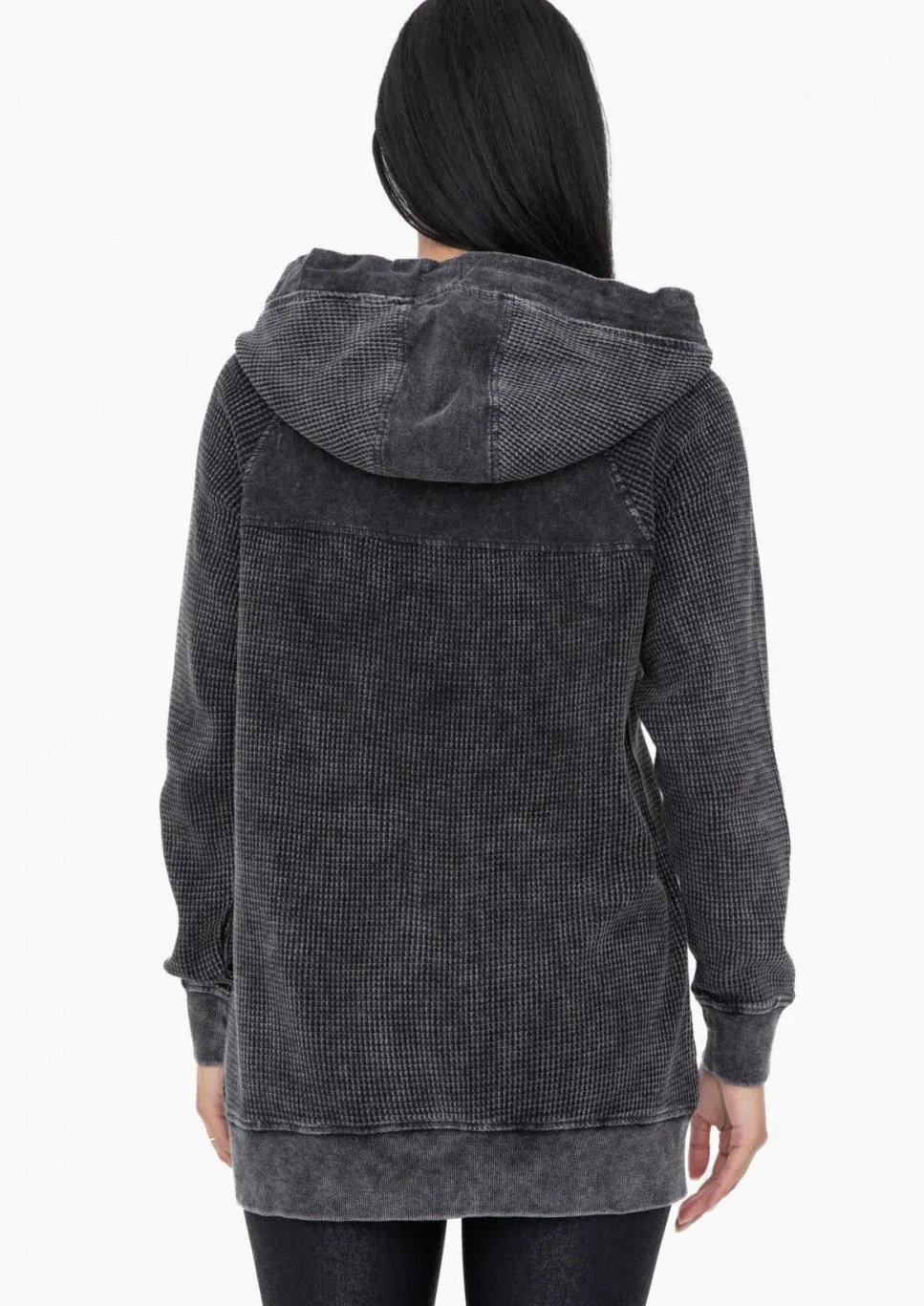 Mineral Washed Waffle Relaxed Hoodies - 3 Colors!