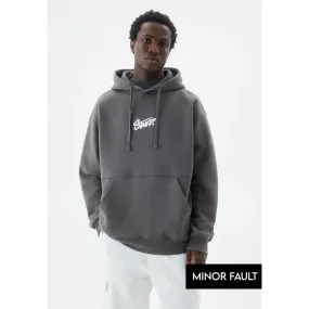 (Minor Fault) Grey Logo Hooded Sweatshirt