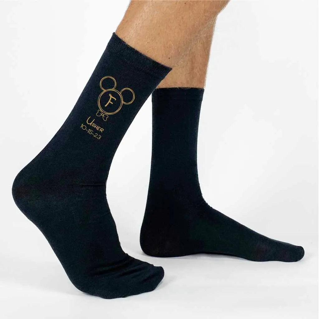 Monogrammed Disney Inspired Wedding Party Socks