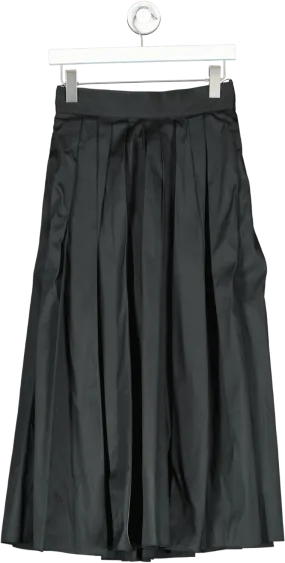 Monsoon Black Tully Pleated Midi Skirt UK 8