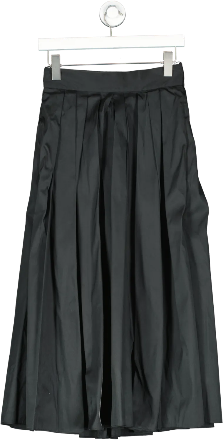 Monsoon Black Tully Pleated Midi Skirt UK 8