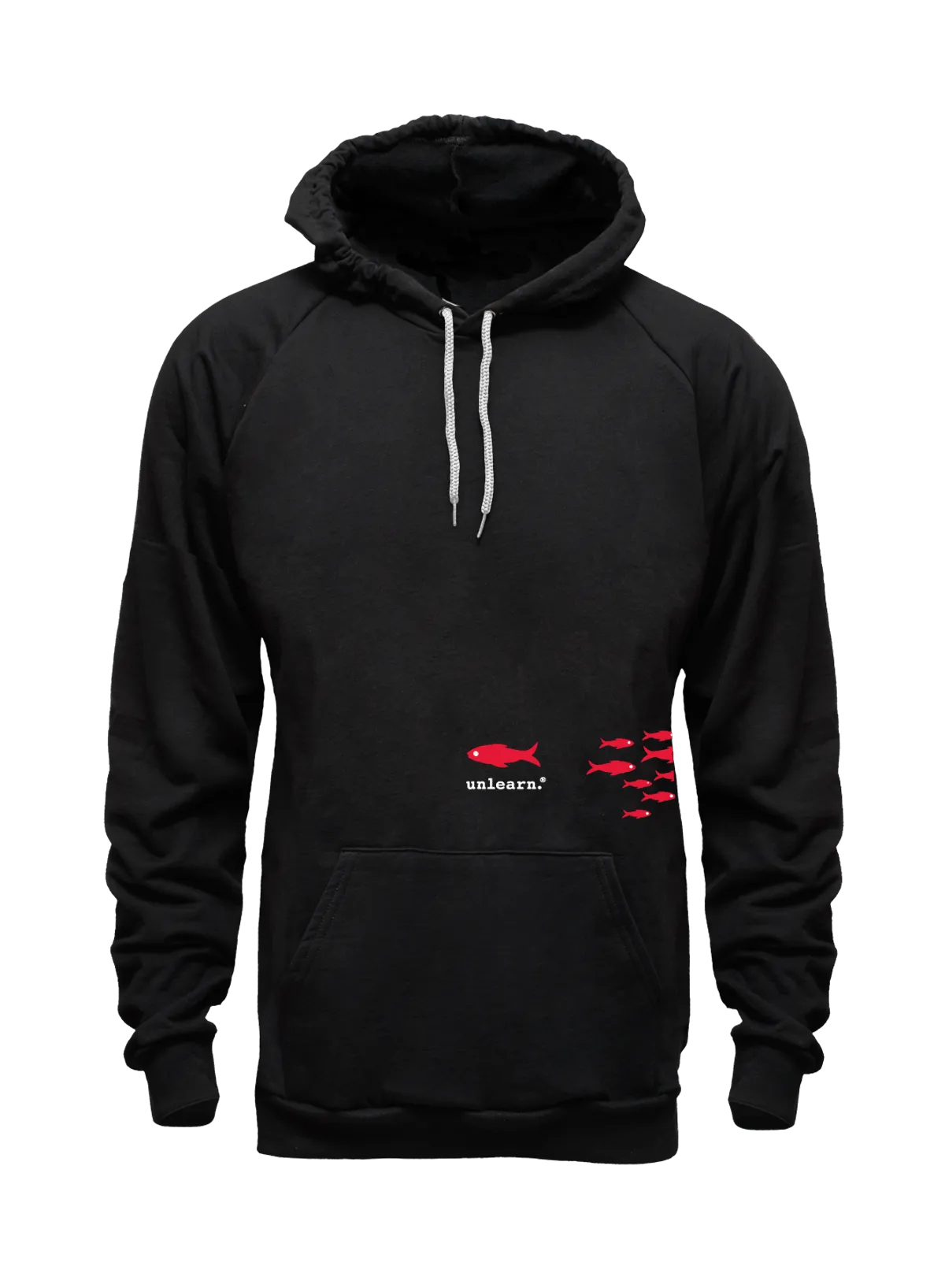 New Fish - Relaxed Fit Black Fleece Pullover Hoodie*