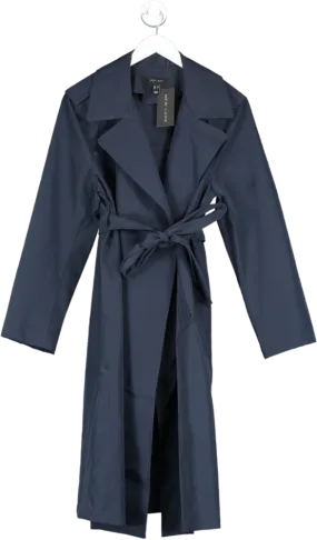 New Look Blue Navy Belted Duster Mac UK 12